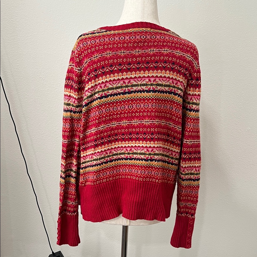 Women's Red Patterned Sweater - image 4